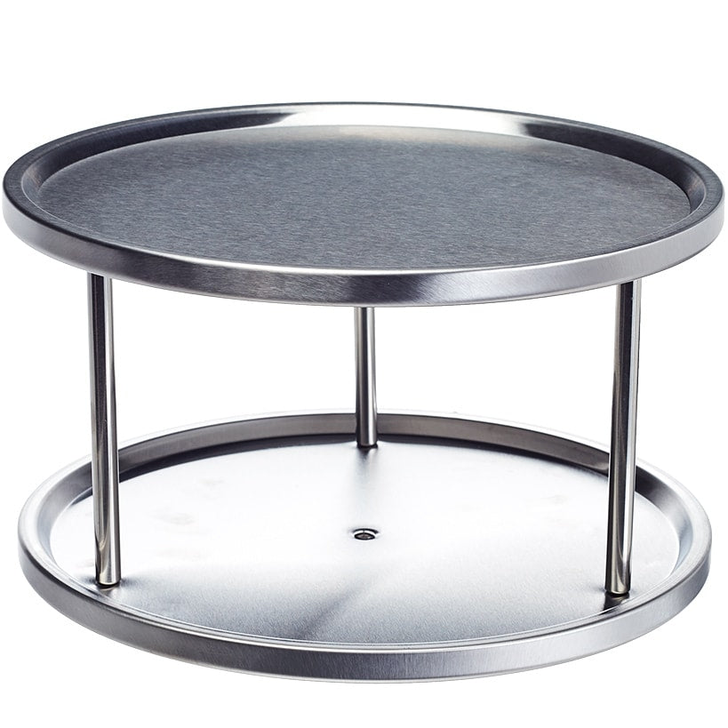 Kitchen Countertop Lazy Susan in Stainless Steel - 2-Tier