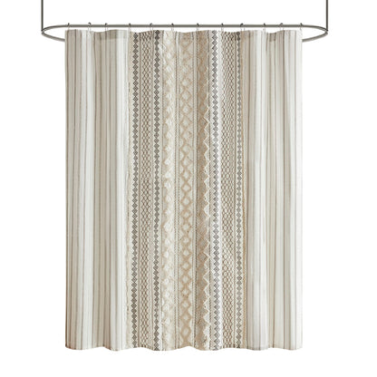 Cotton Printed Shower Curtain with Chenille - image 3