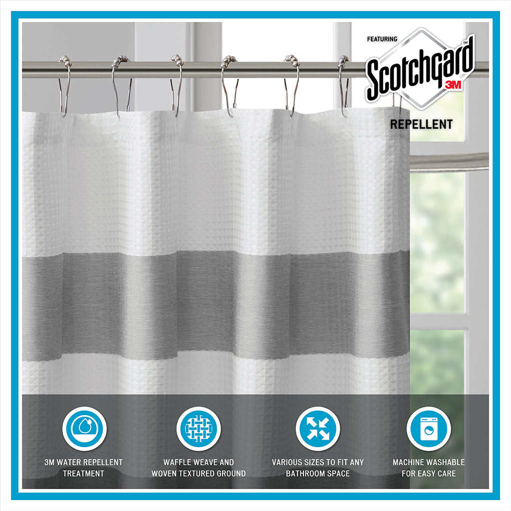 Shower Curtain with 3M Treatment Grey 72x72" - image 4