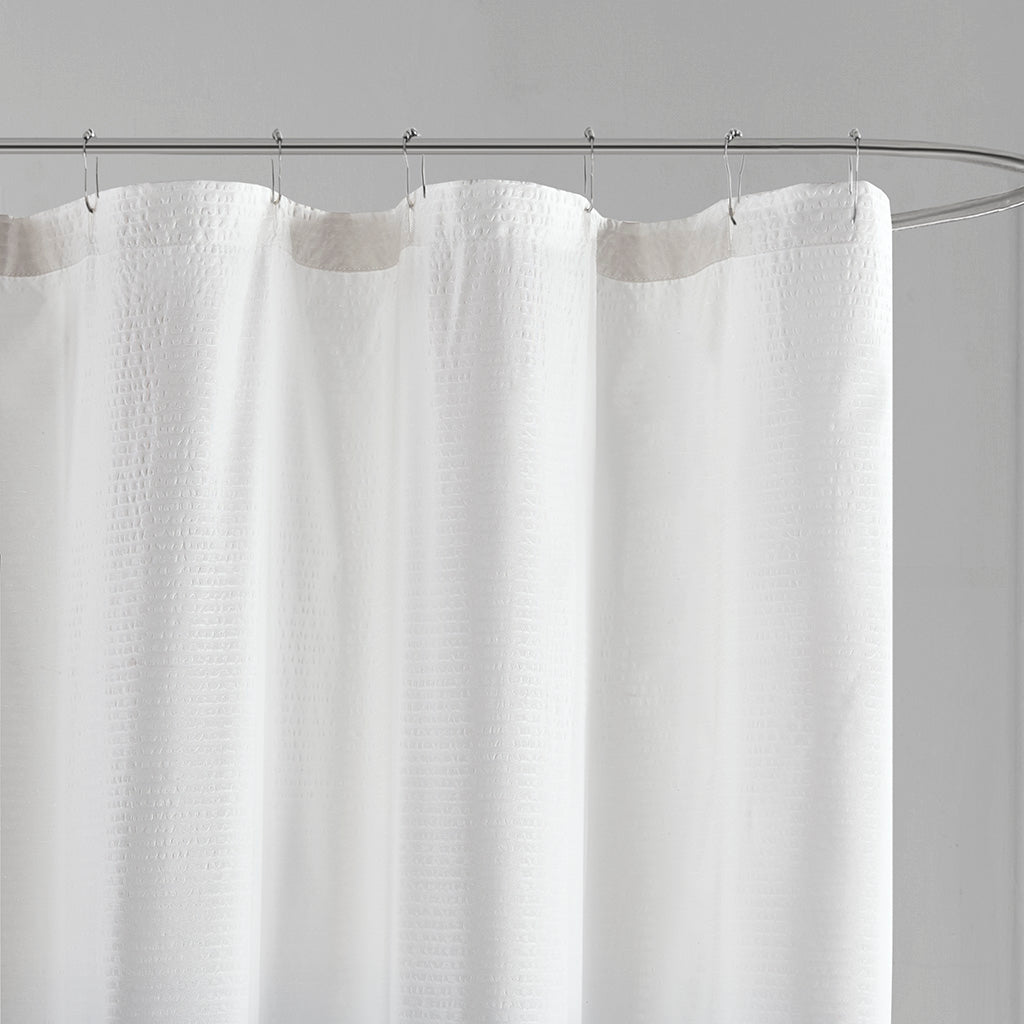 Ombre Printed Seersucker Shower Curtain Grey 72x72" - image 2