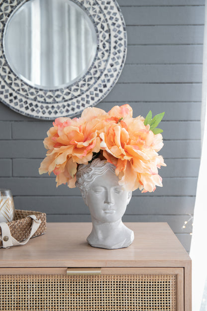 Greek Style Cement Head Planter - Indoor Outdoor Home Garden Decor, D6" x 9" - image 17