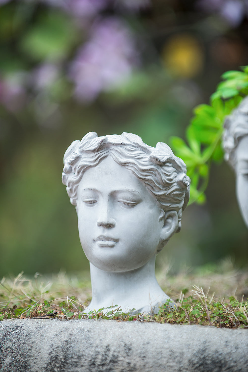 Greek Style Cement Head Planter - Indoor Outdoor Home Garden Decor, D6" x 9" - image 16