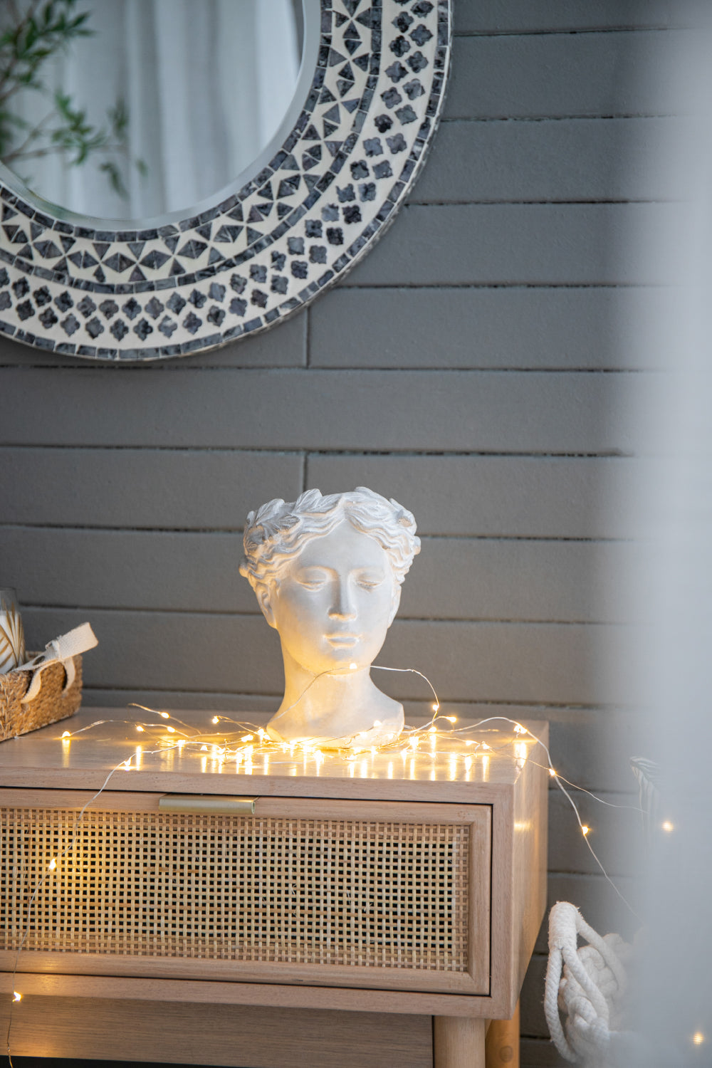 Greek Style Cement Head Planter - Indoor Outdoor Home Garden Decor, D6" x 9" - image 18
