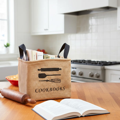 Cookbook Storage Bin with Handles
