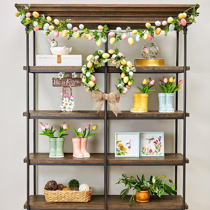 16" Egg Wreath with Burlap Bow