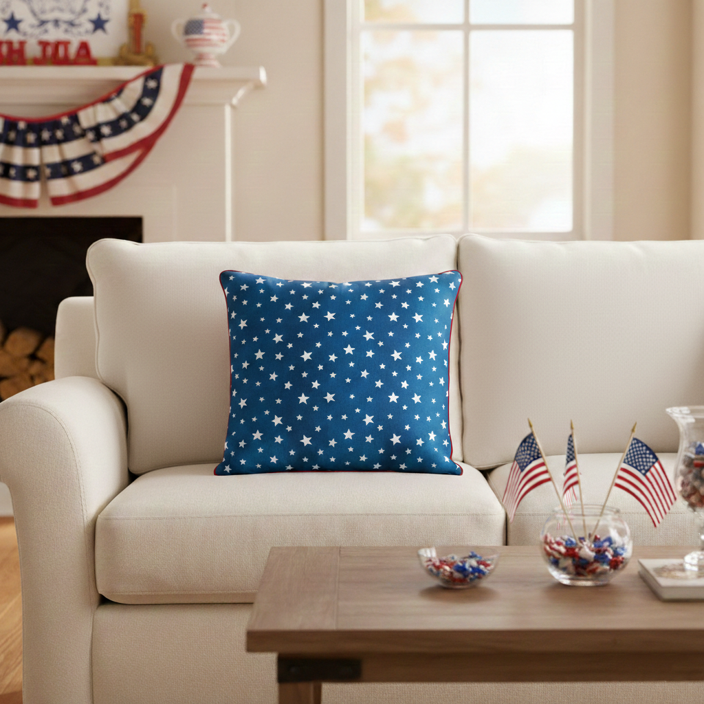 Patriotic Check Sham or Accent Pillow