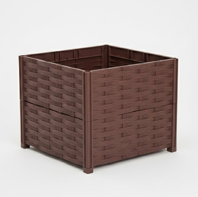 Set of 8 Adjustable Raised Garden Bed Panels with Weaved Design