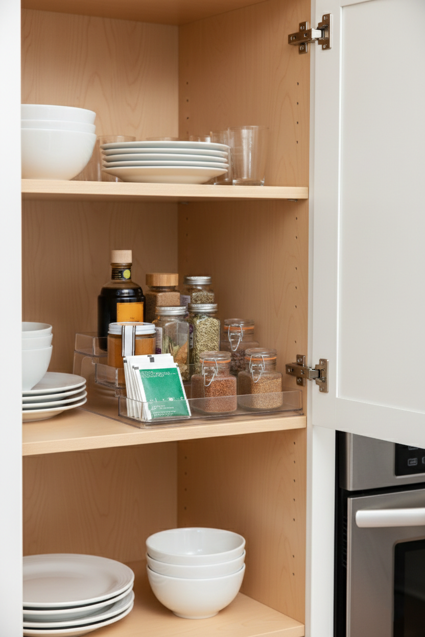 Kitchen Countertop Spice Tiered Storage Rack