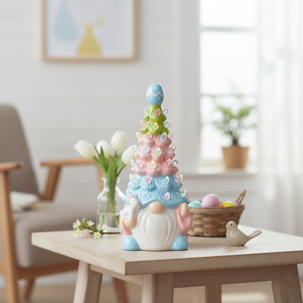 Retro Easter Lighted Gnome Tree - Small or Large