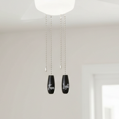 Ceiling Fan and Light Pulls Set of 2 Black