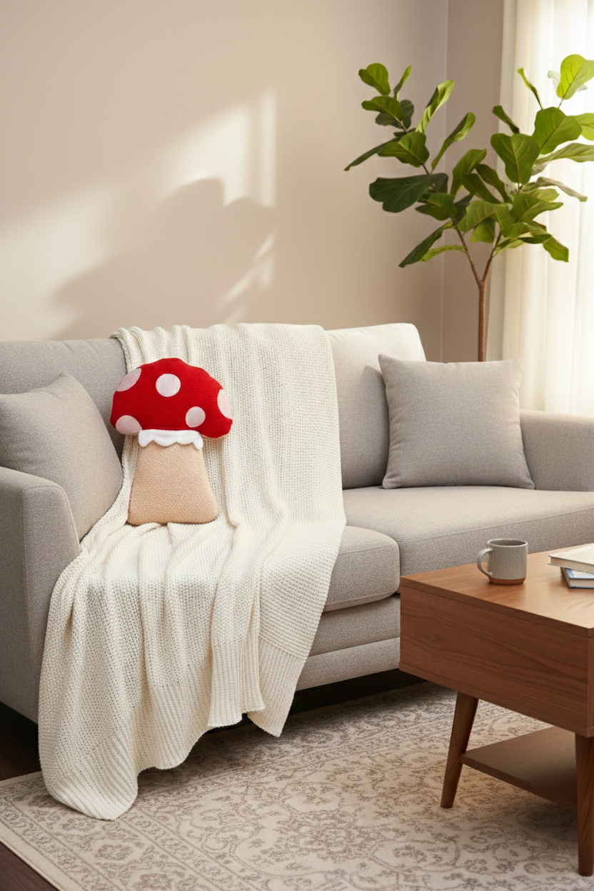 Mushroom Shaped Decorative Pillow