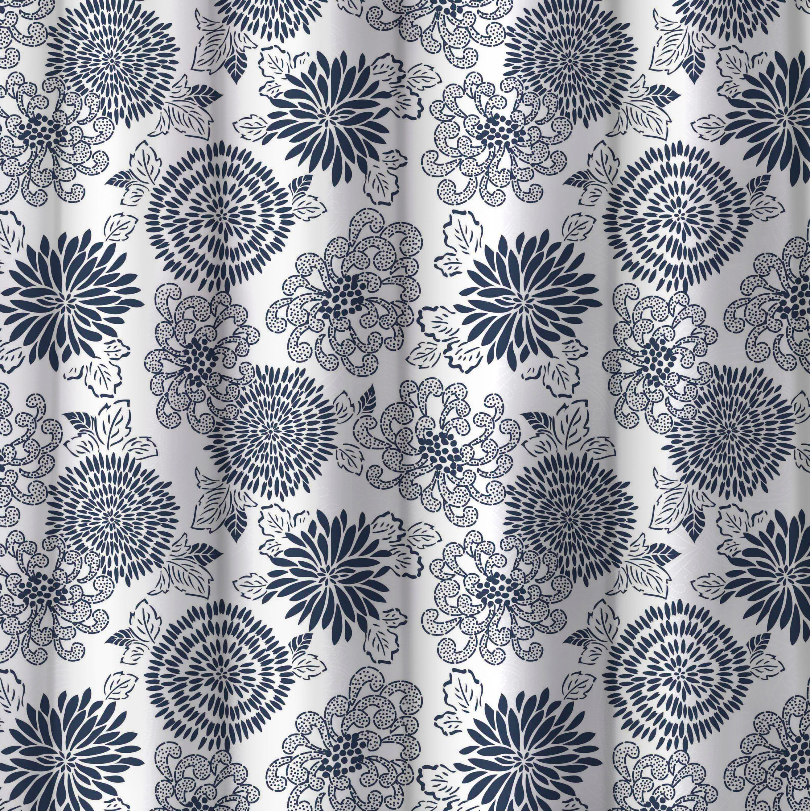 Homewear Chrysanthemum Shower Curtain with Hooks