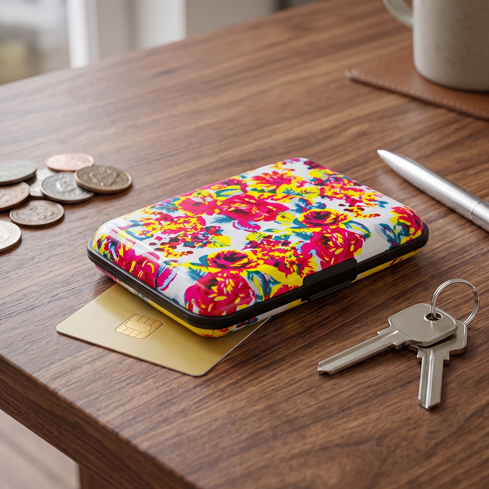 20260817Aluminum_Card_Holder_Hard_Shell_Floral