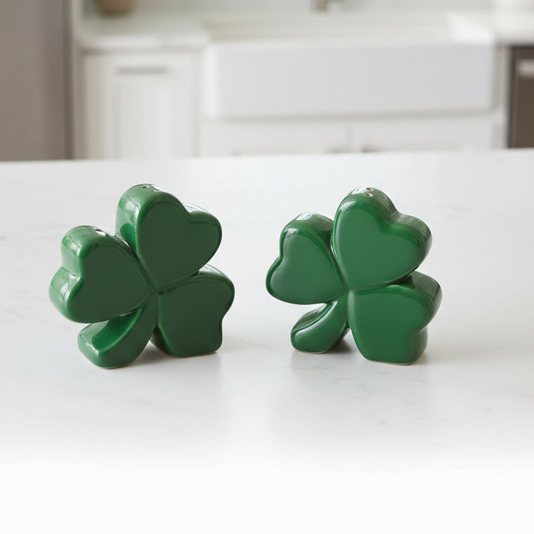 St Patrick's Day Shamrock Salt and Pepper Shakers