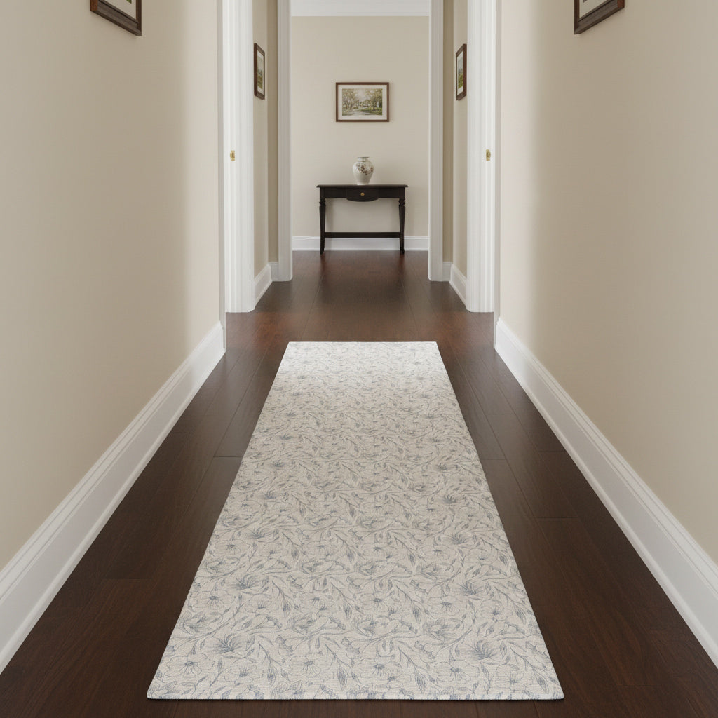 Washable Magnolia Floral Rugs or Runner