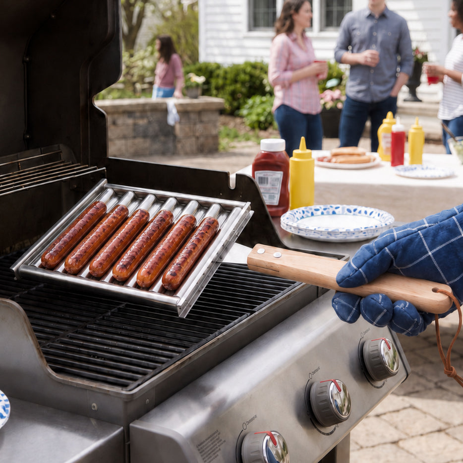 Hot Dog Roller Rack  for Grill or BBQ Stainless Steel