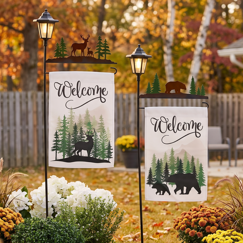 Welcome_Flag_Lodge_Themed_With_Pole_And_Lighted_Lantern_Bear_Or_Deer-20260806