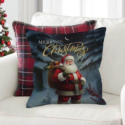 Merry Christmas Santa Throw Pillow