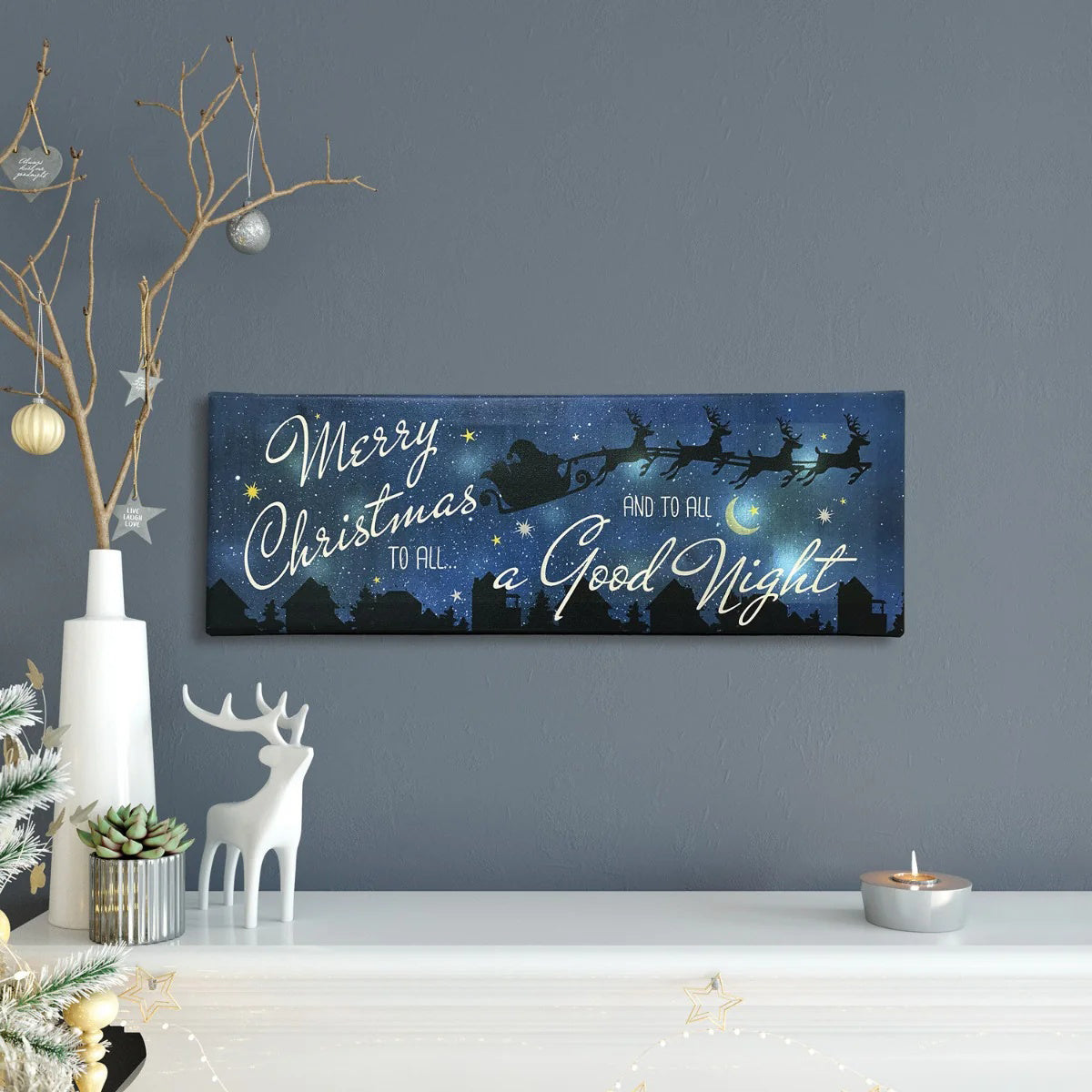 Merry Christmas to All Lighted Wall Decor
