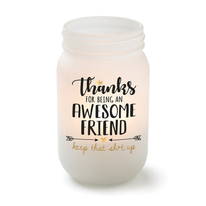 Frosted Mason Jar Votive Holder Awesome Friend