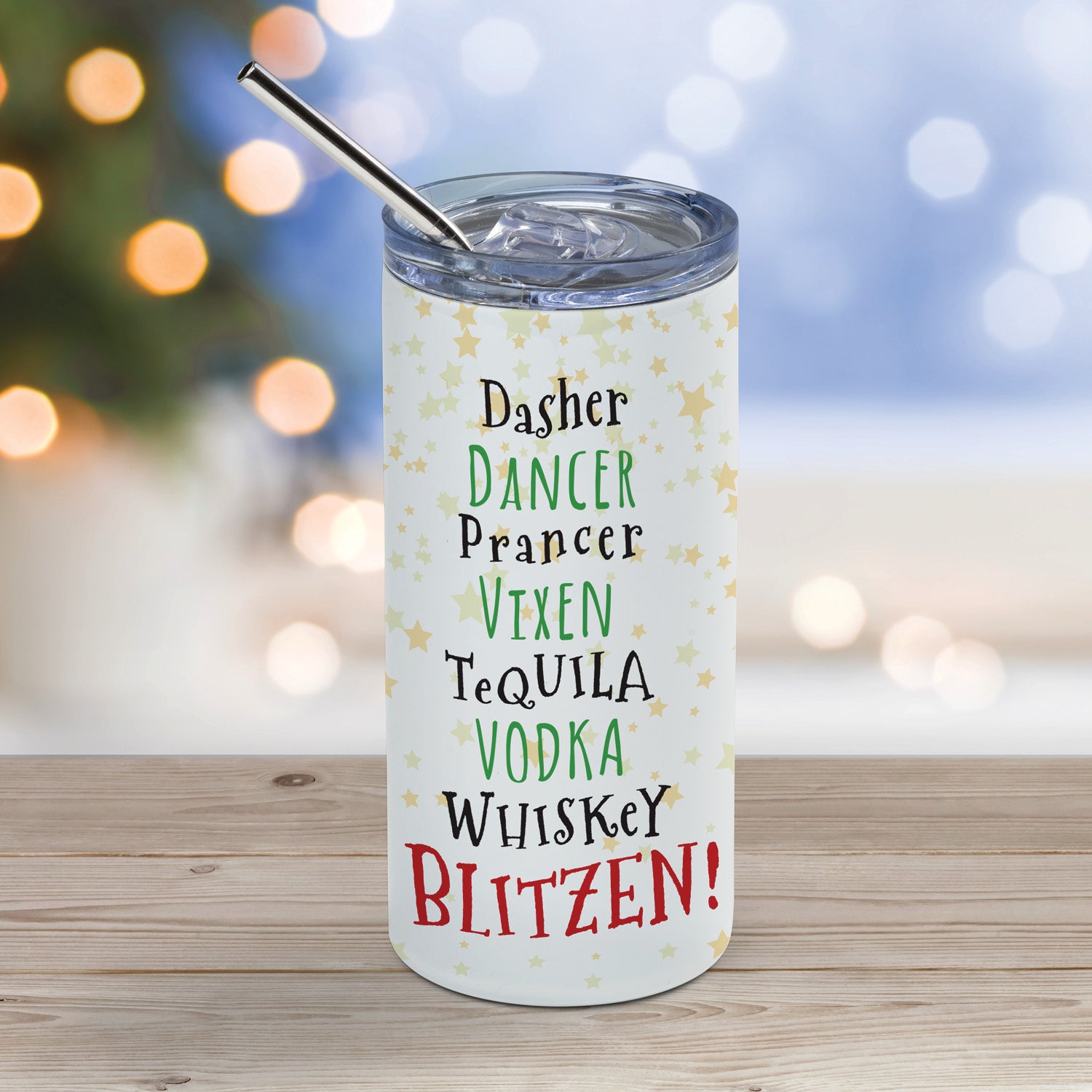 Santa's Reindeer Christmas Insulated Tumbler