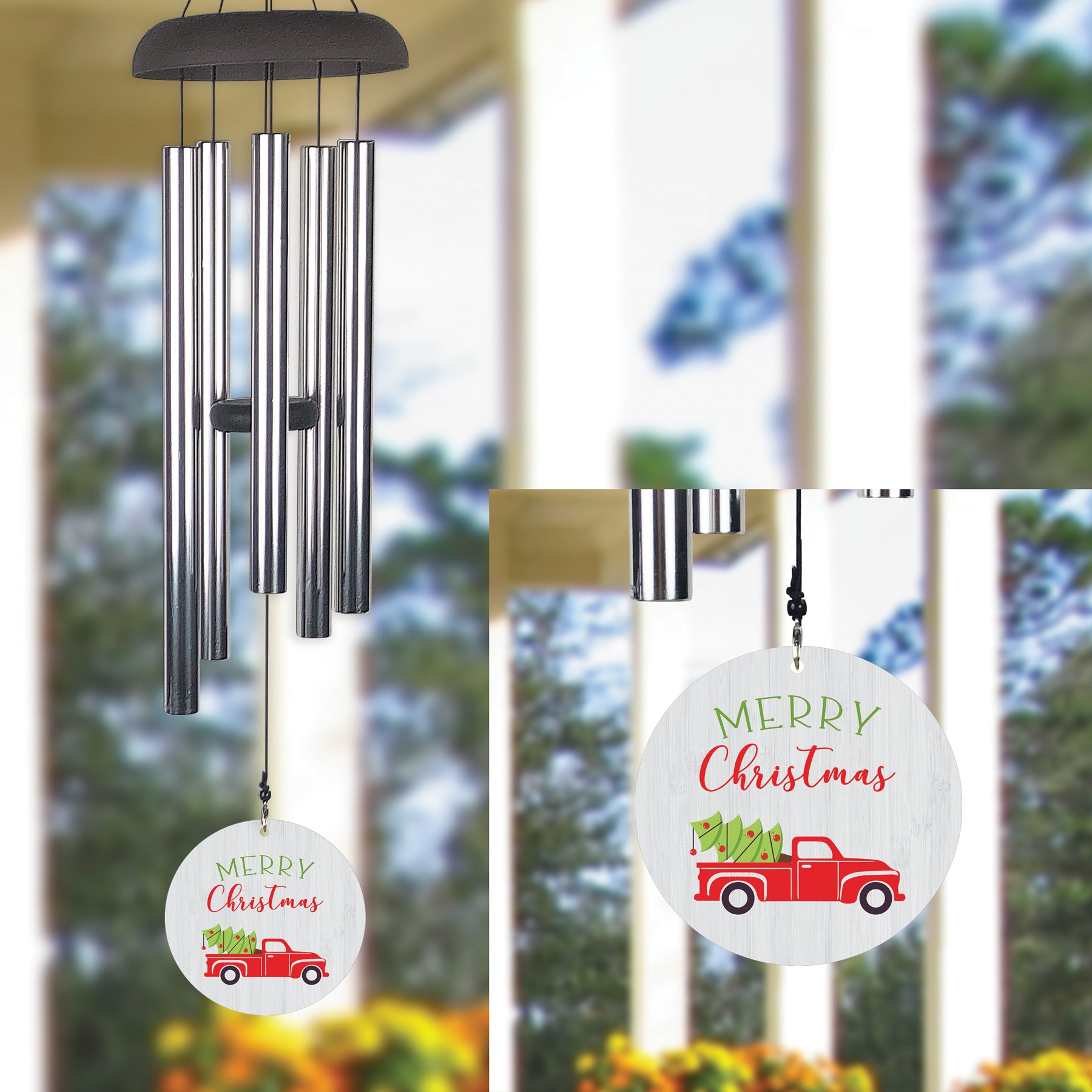 Merry Christmas Truck 30" Wind Chime