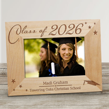 Personalized Graduation Wooden Picture Frame with Stars