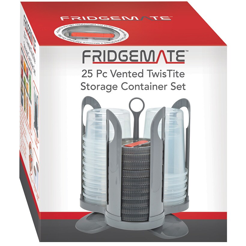 FridgeMate Vented TwisTite Storage Container Set 25-Pc