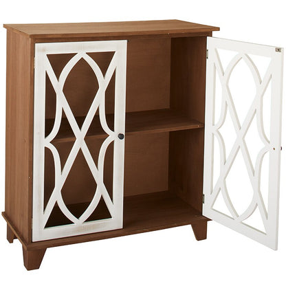 Whitewashed Wooden 2-Door Cabinet