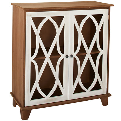 Whitewashed Wooden 2-Door Cabinet
