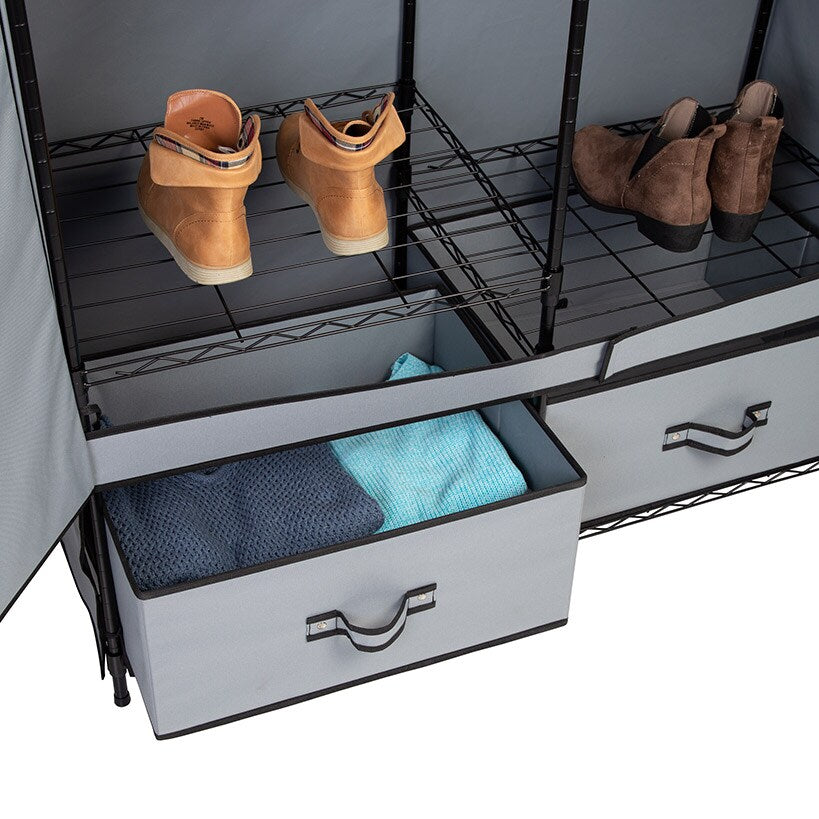 Portable Closet with 2 Drawers
