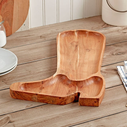 2-Section Dolly Parton Acacia Wood Boot Serving Tray