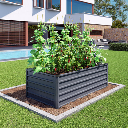 6x3x2ft Large Raised Garden Bed, Gray Rectangular Galvanized Metal Outdoor Planter with 269 Gallon Capacity and Deep Root Design, Ideal for Growing Vegetables, Flowers and Herbs - image 12