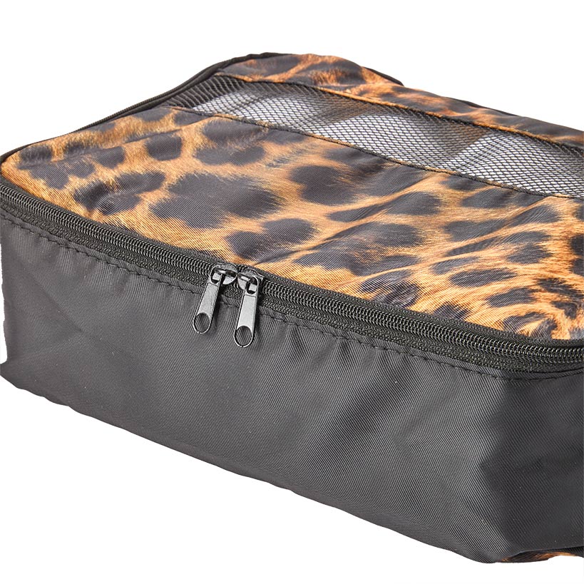 Travel Packing Cubes in Cheetah Print - Set of 3