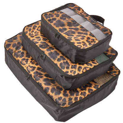 Travel Packing Cubes in Cheetah Print - Set of 3