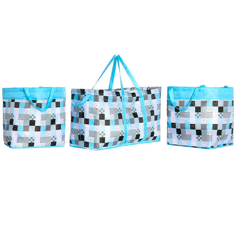 Storage Bin Tote for Home - Americana or Glamping - Set of 3