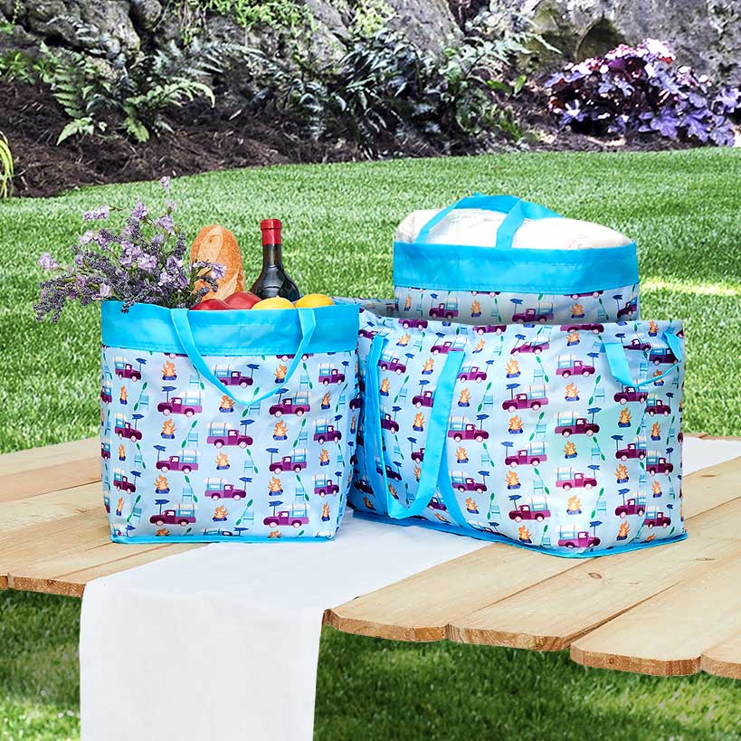 Storage Bin Tote for Home - Americana or Glamping - Set of 3#select-design_glamping