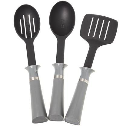 Less Mess Kitchen Utensil Set with Built in Drip Collar and Portion Control