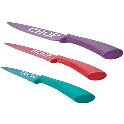 Multicolored Kitchen Knife Set - 3-Pc.