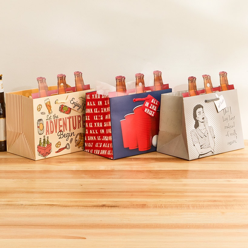 Beer Bottle Gift Bag Set - 3-Pk.#select-bag_ping-pong