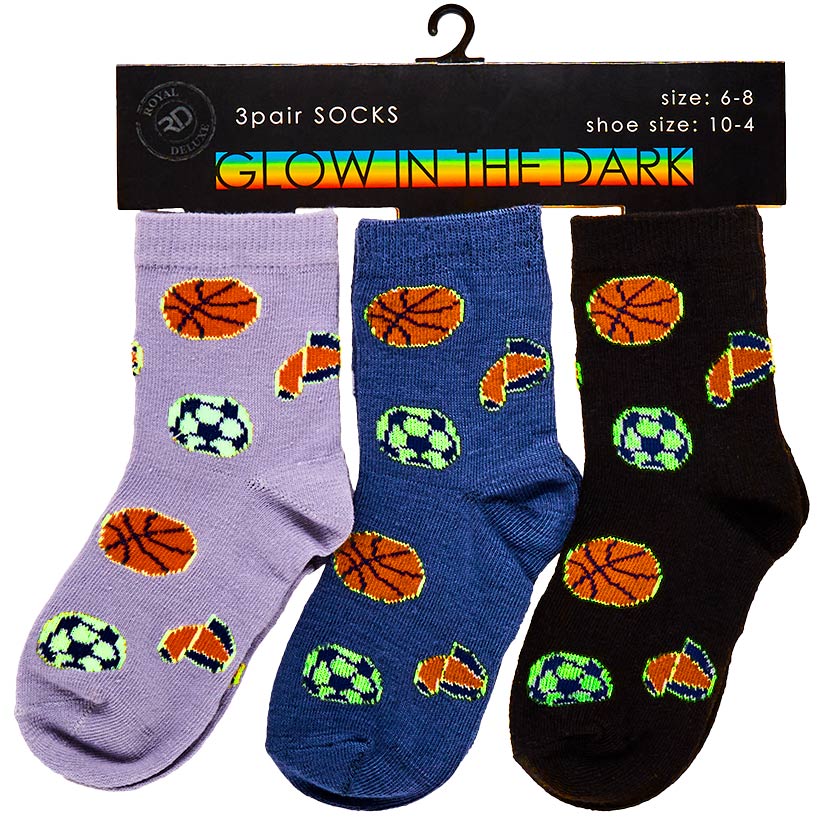 Kid's Glow in the Dark Socks 3 Pack