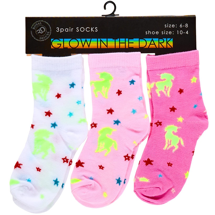 Kid's Glow in the Dark Socks 3 Pack