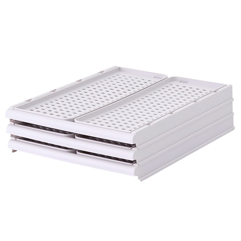 Stackable & Foldable Storage Closet Basket Organizers - 3-Pk.