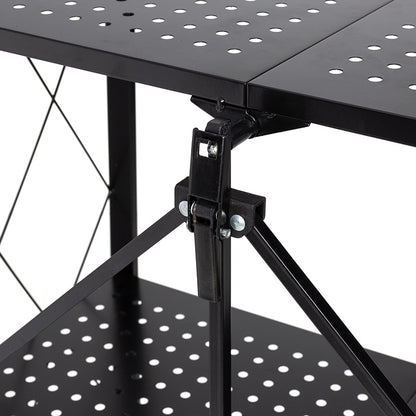 Collapsible Metal Rolling Shelf 3-Tier