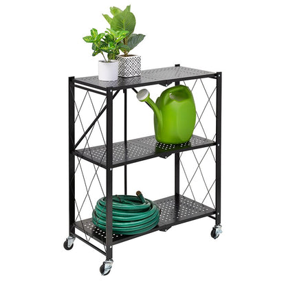 Collapsible Metal Rolling Shelf 3-Tier