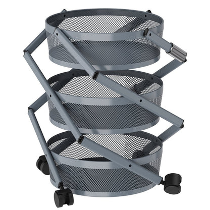 Foldable Utility Cart with Wheels - 3-Tier