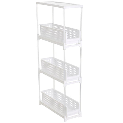 Slide Out Slim Storage Tower for Kitchen - 4 or 5 Tiers