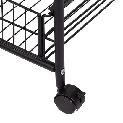 Slim Rolling Cart with Metal Basket Drawers 3-Tier