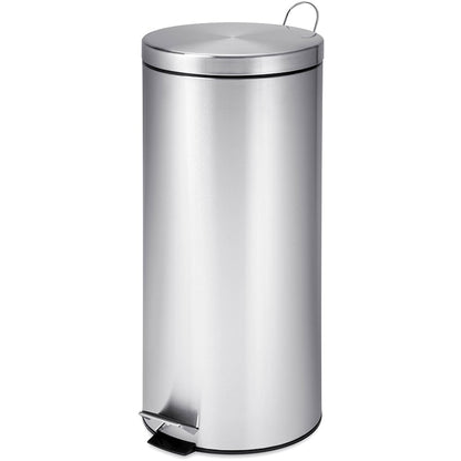 Round Stainless Steel Step Trash Can With Step Pedal 30-L