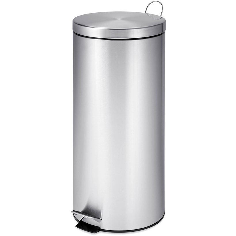 Round Stainless Steel Step Trash Can With Step Pedal 30-L